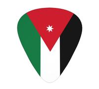 Jordanian flag Guitar picks, 12 pieces per pack, 3 different thicknesses, suitable for guitar, bass, ukulele and other instruments.