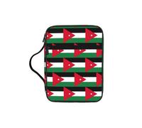 Jordanian Flag Print Bible Cover Case, Carrying Book Case with Durable Handle Bible Protective Church Bag for Men Women