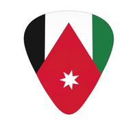 Jordanian flag print Guitar Picks 12 Pack Assorted Thickness for Guitar,ukulele,0.46/0.71/0.96mm