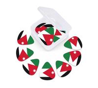 Jordanian flag print Guitar Picks 12 Pack, Mixed (0.46-0.96mm) with Storage Case for Guitar,ukulele