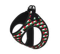 Jordanian Flag Print Step in Dog Harness and Leash Set,Adjustable Reflective Harness for Small Dogs Cats