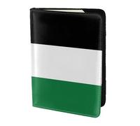 Jordanian flag print Travel Wallet Passport Holder Case for Family Leather Passport Cover for Men Women, Black, One Size