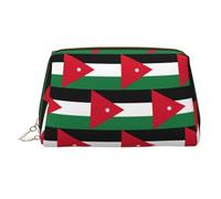 Jordanian Flag Printed Zippered Toiletry Bag, Wide Open Storage Case for Personal Care Items and Cosmetics