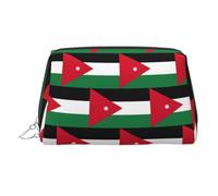Jordanian Flag Printed Zippered Toiletry Bag, Wide Open Storage Case for Personal Care Items and Cosmetics