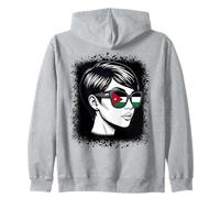 Jordanian Flag Sunglasses Woman National Pride Zip Hoodie