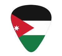 Jordanian flag Wear-resistant guitar picks, thin, medium, heavy, 12 pieces of guitar picks, suitable for guitar, bass, electric guitar, ukulele,