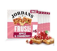 Jordans Frusli Chewy Oat Cereal Bar - Cranberry and Apple - British Baked Source of Fibre Snack Bars - No Artificial Flavours or Preservatives - Pack of 6 x 25g