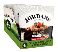 JORDANS Granola Deluxe Dark Chocolate and Strawberries | Breakfast Cereal | High Fibre | 4 Packs of 500g