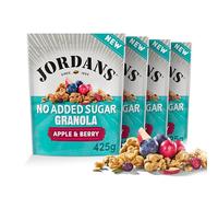 Jordans Granola No Added Sugar Crunchy Oat Breakfast Cereal with Apple & Berries - British Baked High Fibre Cereal - No Artificial Flavours or Preservatives - 425g (Pack of 4 x 425g)