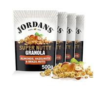 Jordans Granola Super Nutty Breakfast Cereal - Almonds, Hazelnuts and Brazil Nuts - British Baked High Fibre - No Artificial Flavours or Preservatives - 500g (Pack of 4 x 500g)