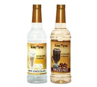 Jordan's Skinny Syrups New Favorites Collection Duos Sugar Free White Chocolate and Hazelnut Coffee Syrup Healthy Flavors with 0 Calories, 0 Sugar, 0 Carbs 750ml/25.4oz Bottle