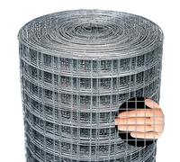 Jordbrux Galvanized Chicken Fence Wire Mesh Roll - 1m x 20m 0.9mm Wire Metal Mesh Roll Hardware Cloth, for Garden and Animal Enclosure Chicken Coop Flower Beds Rabbits Wire Fencing