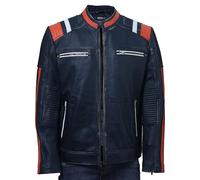 Jorde Calf Men’s Vintage Cafe Racer Retro 2 | Black Retro Moto Distressed Genuine Leather Jacket| Vintage Style Motorcycle Black Jacket (Retro 3, M)