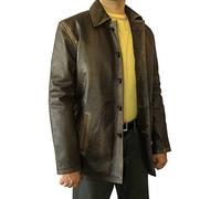 Jorde Calf Men's Supernatural Dean Winchester Distressed Brown Real Cowhide Leather Jacket Coat - Jensen Ackles Leather Coat for Mens (XL)