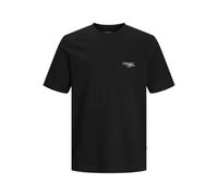 JACK & JONES Men's Joreaton Blur Tee Ss Crew Neck T-Shirt, Black, M