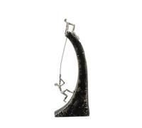 JoResona Abstract Climbing Men Sculpture, Resin Teamwork Mountain Climber Figurine, Silver Effect Helping Each Other Statue for Office Desk Shelf Decor, Inspirational Gift