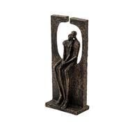 JoResona Abstract Couple Embrace Sculpture, Bronze Effect Resin Figurine, Romantic Lovers Statue for Home Decor, Living Room, Bedroom, Shelf Accent, Anniversary & Valentine's Gift