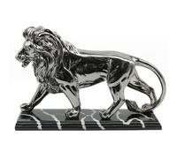 JoResona Home Decoration Silver Lion Sculpture Ornament, Creative Shelf Decor Statue for Modern Home Living Room, Bookshelf, Office Desk, Best Gift for Others,12" x 8" x 4", Silver