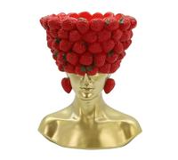 JoResona Strawberry Lady Tray Statue, Resin Decorative Sculpture, Candy Dish, Modern Home Office Desktop Decor, Creative Gift