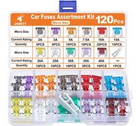 JOREST 120Pcs Car Fuse Kit - Replacement Fuses Assortment Kit for Car/RV/Truck/Motor (2Amp 3A 5A 7.5A 10A 15A 20A 25A 30A 35A 40A) - Micro Blade Fuses Automotive (Low Profile Mini Fuse) + 1Fuse Puller
