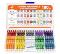 JOREST 180Pcs Car Fuse Assortment Kit, 60 Mini Blade Automotive + 60 Standard Auto Fuses + 60 Micro Fuses + Fuse Puller - for Car/RV/Truck/Motorcycle(2Amp 3A 5A 7.5A 10A 15A 20A 25A 30A 35A 40A)