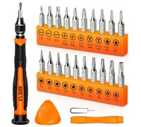 JOREST 24Pcs Precision Screwdriver Set, Tool Kit with Torx T1 T2 T3 T5 T6 T8 T9 T15, Triwing Y00, Star P2/P5, Phillips PH00, -1.5/2.0, etc, for PS4, Switch, Ring Doorbell, Xbox, Laptop, Glasses, Watch