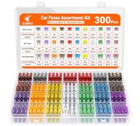 JOREST 300Pcs Car Fuses Assorted Kit, 160 Mini Blade Fuse Automotive + 90 Standard Mixed Fuses + 50 Micro Fuse Set + Puller - for RV Truck Motorcycle(2Amp 3A 5A 7.5A 10A 15A 20A 25A 30A 35A 40A)
