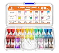 JOREST 60Pcs Mini Fuses Automotive Kit,Blade Small Replacement Fuse Assortment Kit for Vehicle RV SUV Motorcycle Truck Motor Boat(2Amp 3A 5A 7.5A 10A 15A 20A 25A 30A 35A 40A) + Auto Fuse Puller