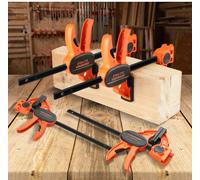 JORGENSEN 150 mm Woodworking Clamps 4-Pack, Splicable to 400 mm Ratchet Bar