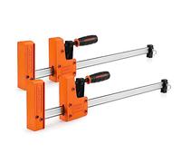 JORGENSEN 2-Pack 600 mm Wood Clamps, Bar Clamps with 680 kg Clamping Force | Quick-Release Design, Clamp & Spreader, One-Handed Operation, Heavy-Duty Steel Bar