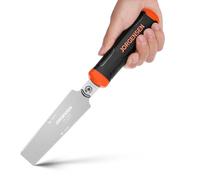 JORGENSEN Japanese Pull Saw,125mm Double Edged Flush Cut Saw18/25TPI, Flexible Fine Tooth Hand Saws with Soft Grip Handle for Craft, Hobby, DIY, Trim Saw for Woodworking Tools