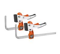 JORGENSEN Ratchet Track Saw Clamp 2-Pack, Quick Release Guide Rail Clamp Set, 168 mm Track Clamp Max 181 kg Load Limit for MFT Table and Guide Rail System
