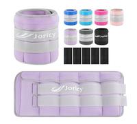 JORICY Adjustable Ankle Weights for Women Men 1-8kg Pair Wrist/Arm & Leg Weights with Removable Weight for Walking Running Yoga Pilates Aerobics Home Gym Weight Loss Physical Therapy Purple