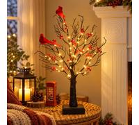 JORIX 50 cm Birch Tree Lamp with 60 Warm White LEDs, USB & Battery Operated Tabletop Maple Leaf Mini Christmas Tree for Home, Party, Halloween & Indoor Decoration
