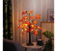 Jorix Christmas Prelit Birch Tree Twig Tree Light with 24 Warm White LEDs, Battery & USB Powered 60cm Tabletop Artificial Tree Lamp for Father's Day Indoor Home Decor