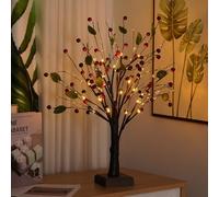 JORIX Christmas Tree Lamp Pre-Lit Twig Birch Tree Light Bonsai Maple Leaf Tabletop Tree 60cm Warm White 24 LED USB & Battery Operated Halloween Home Decor
