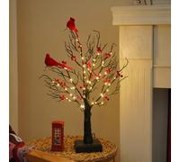 JORIX Christmas Tree Lights 50 cm Pre-Lit Twig Tabletop Tree Lamp with 60 Warm White LEDs USB & Battery Operated Halloween Indoor Home Decoration
