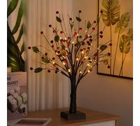 JORIX Easter Gift Tree Light Pre-Lit Twig Birch Tree Bonsai Maple Leaf Tabletop Tree Light Powered by USB & Battery