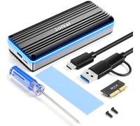 Jorkar External SSD Enclosure USB-C 3.2 for 12+16 Pin MacBook SSD, Hard Drive Reader for A1466 A1465 A1502 A1398 SSDs Mac Air/Pro mid 2013-2017, Portable Aluminum SSDs Case with Indicator