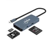Jorkar XQD Card Reader USB-C, XQD to USB C Camera Memory Card Reader, Compatible with Sony Nikon Cameras, 3 in 1 XQD & SD & Micro SD TF Card Reader (Not for CFexpress)