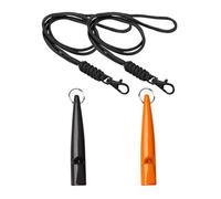Jormftte 2 Pcs Dog Training Whistles, Plastic Dog Training Whistles with Lanyard, Dog Whistle with Loud, Solid Tone & Far Reaching Sound, High Pitch Dog Whistles for Recall Bark Control Black Orange