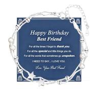 Jormftte Best Friend Birthday Gifts, Best Friend Stars Silver Bracelet Meaningful Gift for Women Girls Her Mum Sister Daughter Niece