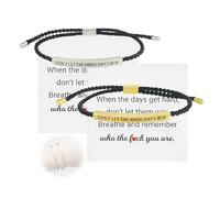Jormftte Don't Let The Hard Days Win Bracelet, Adjustable Design With Inspirational Message, Titanium Steel Braided Bracelets For Women And Teens