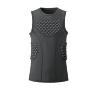 Jormino Baseball & Softball Protective Upper Body Shirt, Catcher Gear Compression Vest w/ Chest, Rib, and Back Pad Protectors Black M