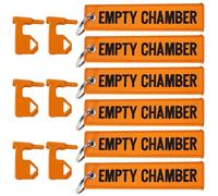JORMIX 6 Pack Universal Chamber Safety Flags for Rifles Pistols Handguns Shotguns with Bright Color Tags Red Embroidery Keychain Empty Chamber Tags (Orange)