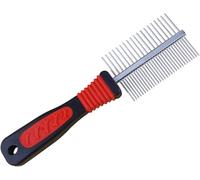JOROBA Double Row Metal Teeth Pet Grooming Comb for Dogs & Cats - Fur Rake & Brush .Detangling solution for pet hair