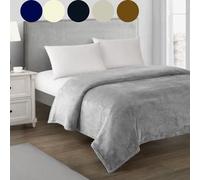 JOROBA Fleece Blanket King Size -200X241cm Luxury Coral Fleece Blanket Throw for Bed, Couch, Lounge Sofa - Fine Edging, Reversible Faux Fur Super Soft Fluffy Blanket (Light Grey, King (U.K. Standard)