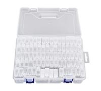 JOROBURO 80pcs Rhinestone Storage Grids, Transparent Rhinestone Containers with Storage Box Stickers, Transparent Plastic Painting Storage Containers for Rhinestone Organizing