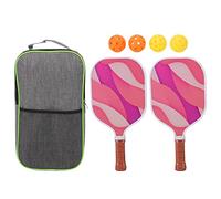 JOROBURO Pickleball Paddles, Honeycomb Core Fiberglass Pickleball Paddle and Balls Set with Storage Bag, 2 Rackets and 4 Pickle Balls, Lightweight Pickleball Rackets for Outdoor Gaming Competition