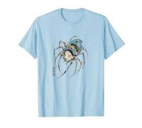 Jorogumo Yokai Spider Vintage Japanese Folklore Horror Art T-Shirt, Men, Baby Blue, 3X-Large